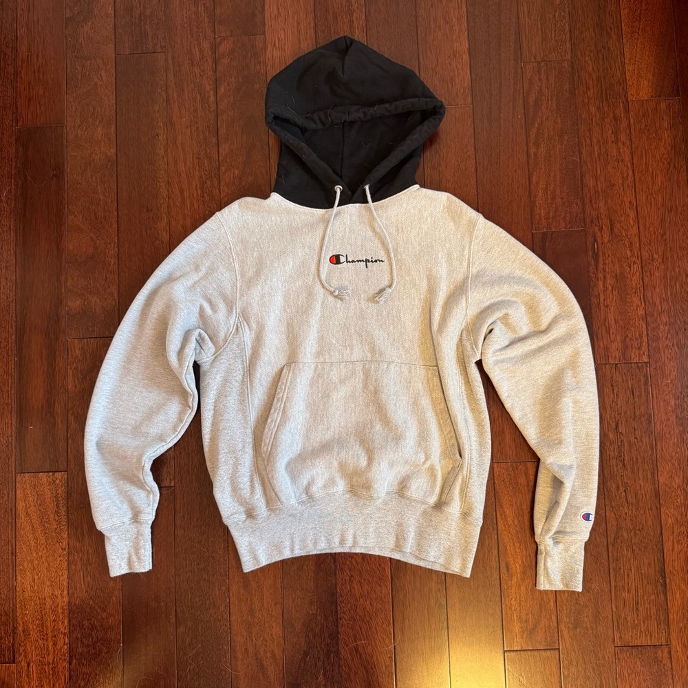 Champion Gray and Black Hoodie